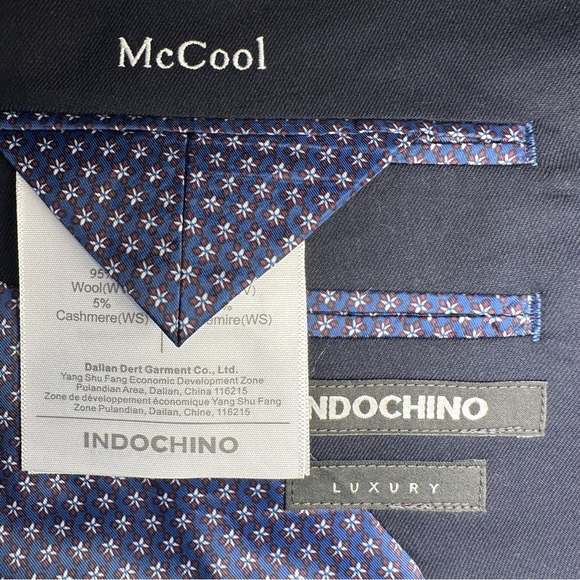 INDOCHINO MENS BLAZER SPORT COAT 2 BUTTON BLUE NAVY BLAZER CASHEMERE/WOOL 40S - Picture 6 of 9